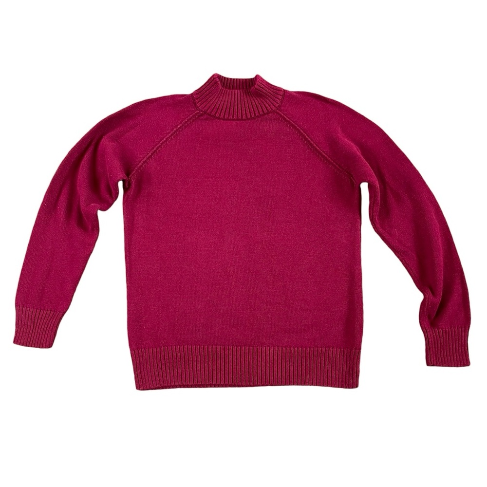 Jeanne Pierre Maroon Mock-Neck Sweater
